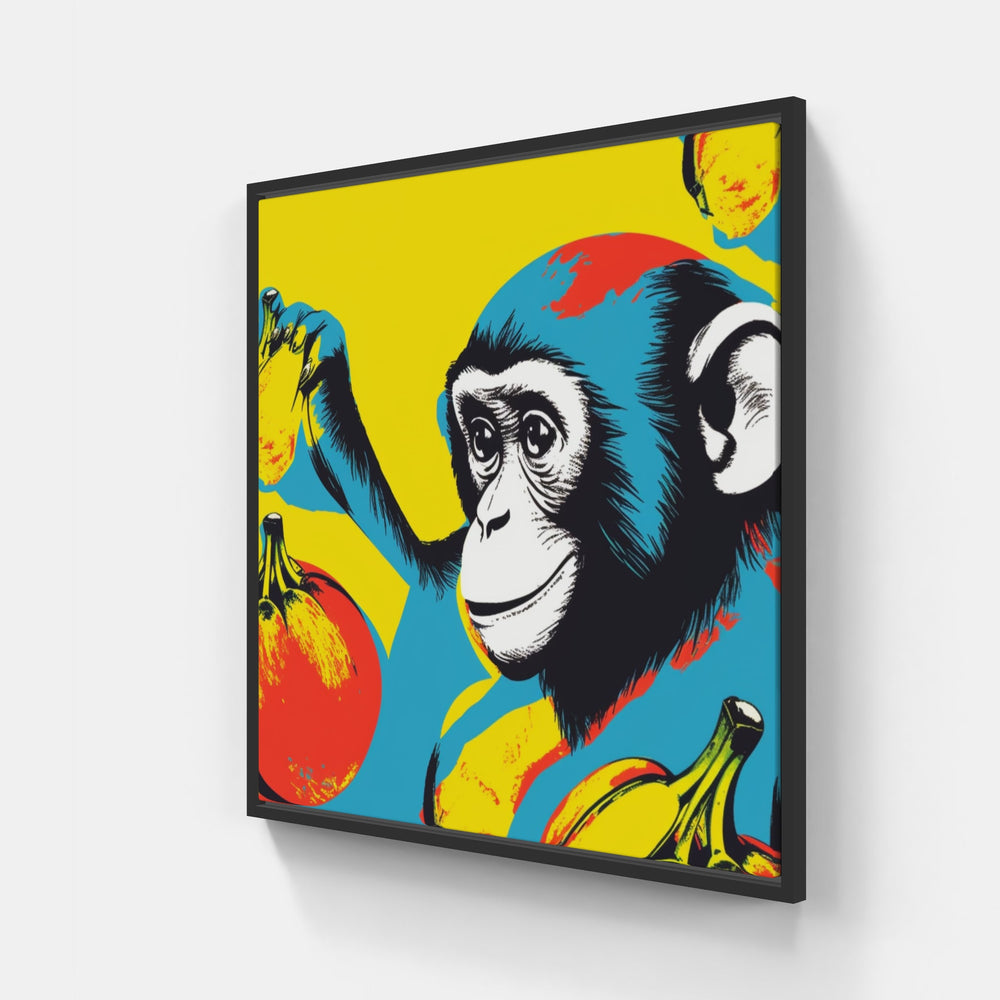 Lively Monkey Canva-Canvas-artwall-20x20 cm-Black-Artwall