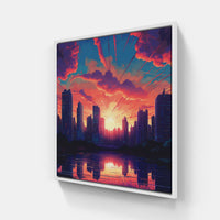 Bold Cityscape Skyline-Canvas-artwall-20x20 cm-White-Artwall