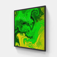 Green berry blossom-Canvas-artwall-20x20 cm-Black-Artwall