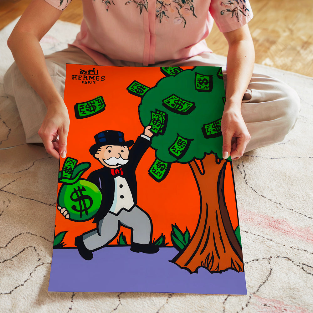 L'impression présentée en poster, sans encadrement, sur un mur neutre.