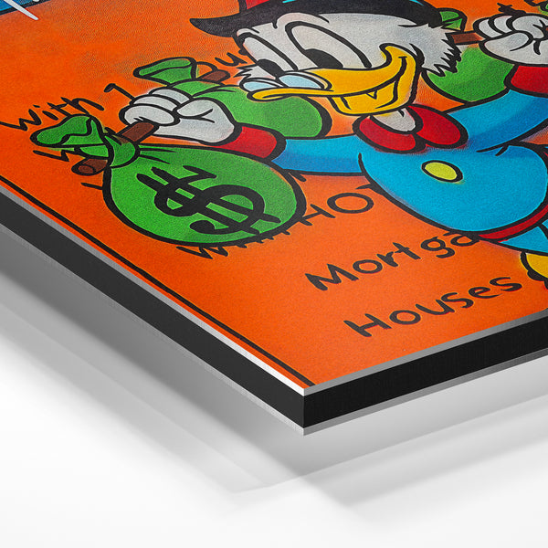 Canard millionnaire pop art rétro vintage — Aluminium Dibond