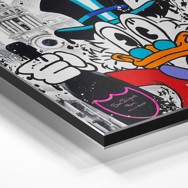 Pop art urbain - Canard hiérarque à la ville — Aluminium Dibond