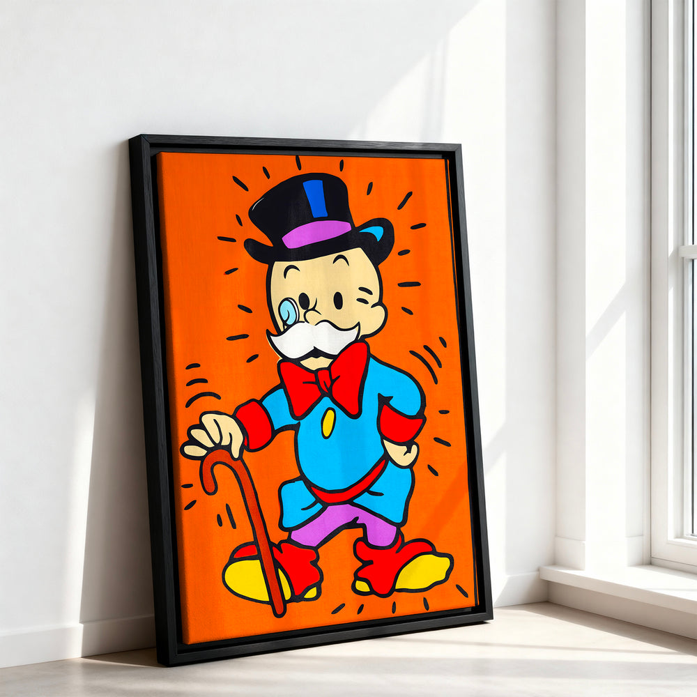 Le tableau accroché en situation dans un intérieur meublé.