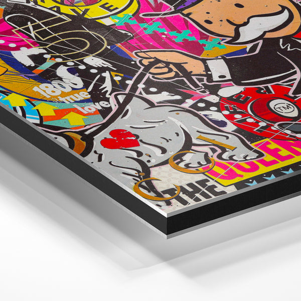 Mr Monopoly pop art rétro urbain ludique — Aluminium Dibond
