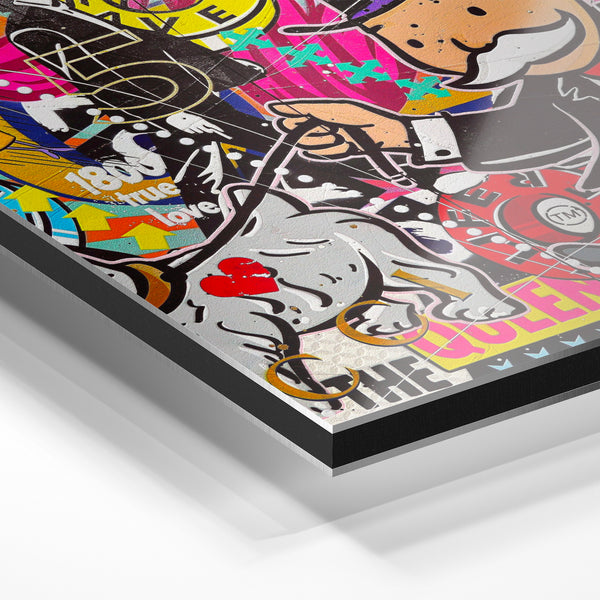 Mr Monopoly pop art rétro urbain ludique — Aluminium Dibond relief 3D