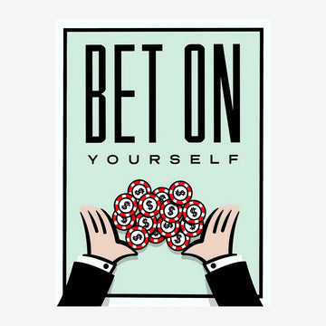 Bet On Yourself - affiche pop art rétro vert sauge