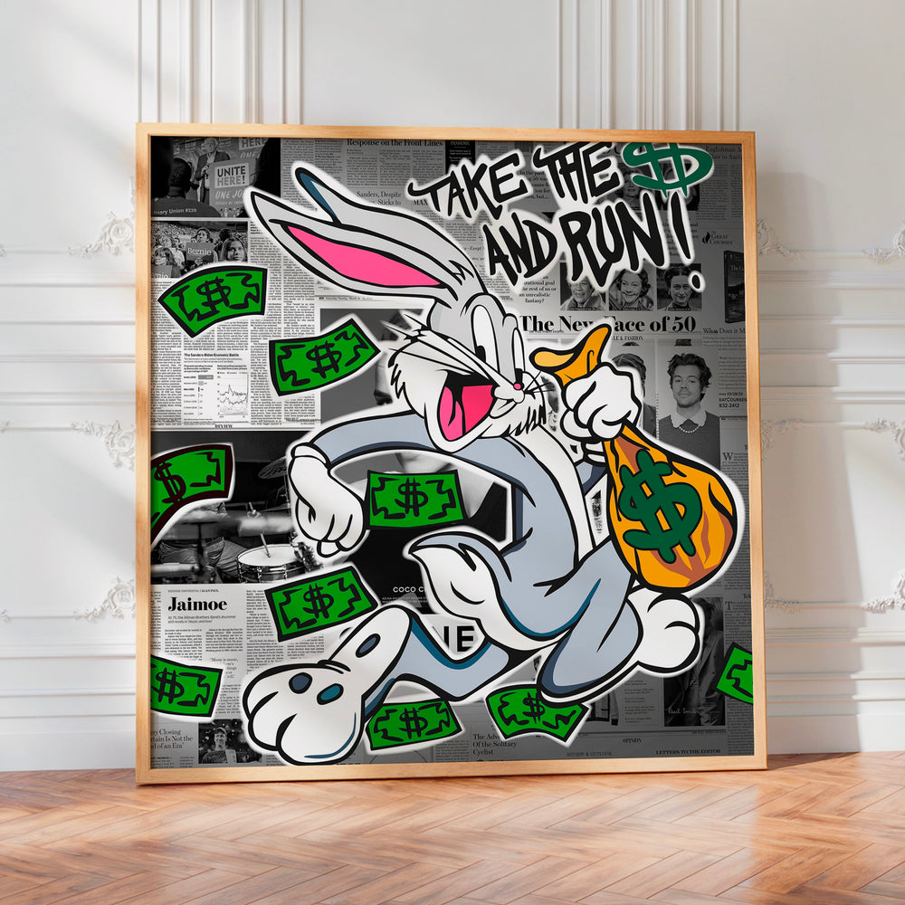 L'impression présentée en poster, sans encadrement, sur un mur neutre.