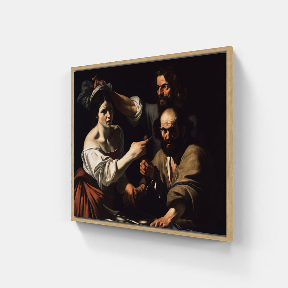 Caravaggio's Timeless Gaze-Canvas-artwall-20x20 cm-Wood-Artwall