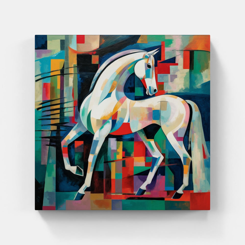 Majestic Horse Trot-Canvas-artwall-20x20 cm-Unframe-Artwall