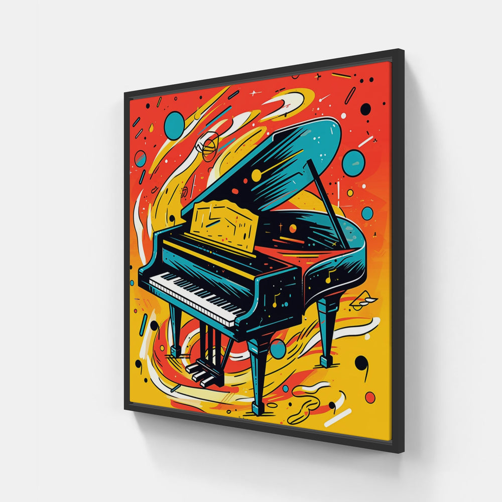 Vibrant Piano Serenade-Canvas-artwall-20x20 cm-Black-Artwall