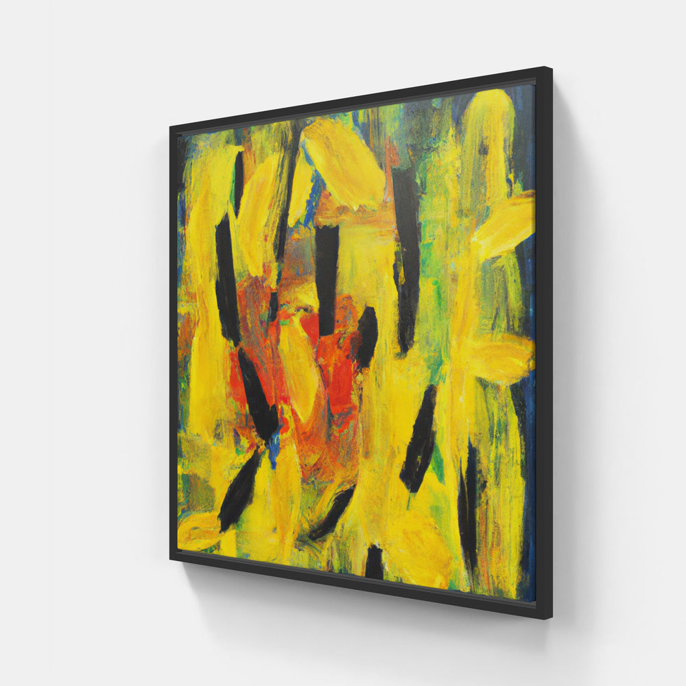 Yellow rushing sunrise-Canvas-artwall-20x20 cm-Black-Artwall