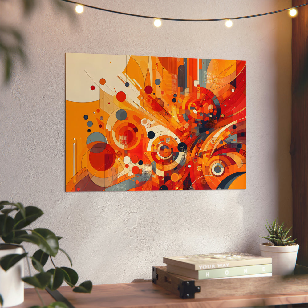 Cœur orange doux- Tableau aluminium