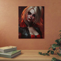 Harley Quinn rire et chaos tableau aluminium