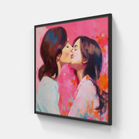 Sweet Kiss Unity Passion-Canvas-artwall-20x20 cm-Black-Artwall