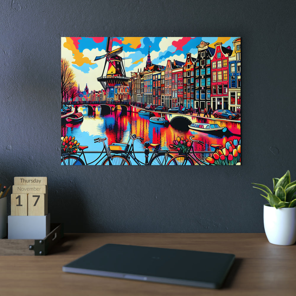 Amsterdam, Amour, Rêve, Vrai.- Tableau aluminium