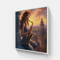 Soulful Saxophone Expressions-Canvas-artwall-20x20 cm-White-Artwall