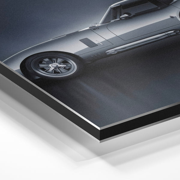 Voiture de sport classique argentée - Design automobile — Aluminium Dibond