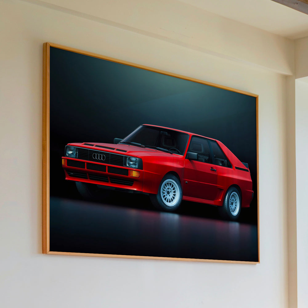 Le tableau accroché en situation dans un intérieur meublé.
