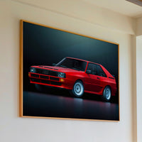 Le tableau accroché en situation dans un intérieur meublé.