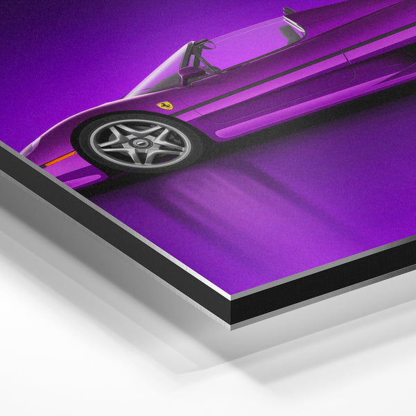 Roadster violet pop-art rétrofuturiste dynamique — Aluminium Dibond