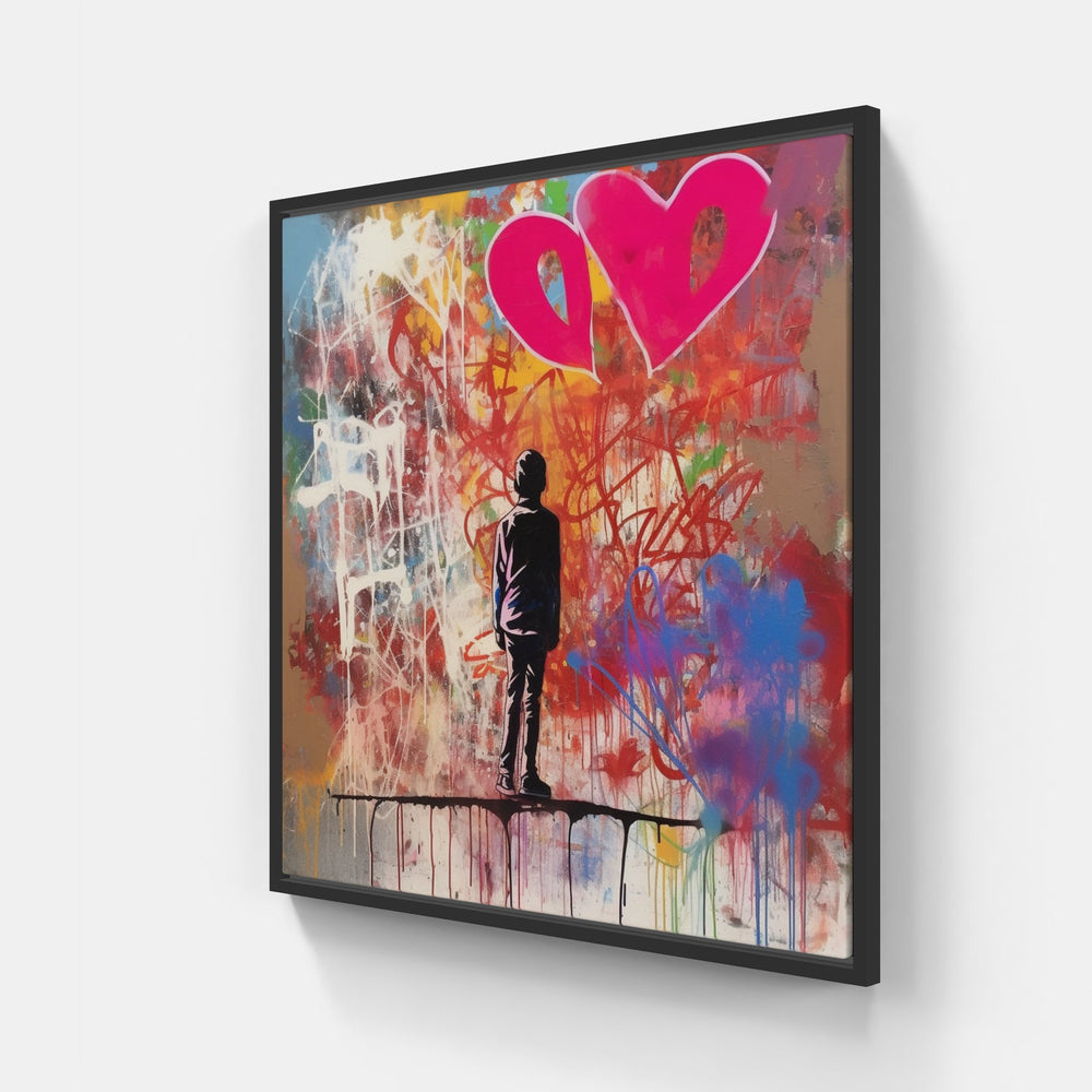 Heartbeat of Devotion-Canvas-artwall-20x20 cm-Black-Artwall