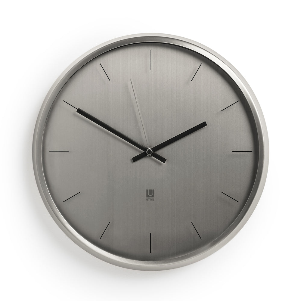 Meta Nickel Contemporary Clock