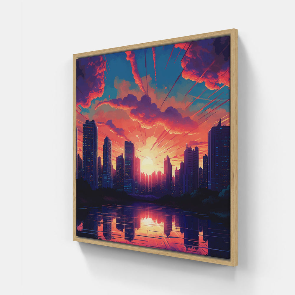 Bold Cityscape Skyline-Canvas-artwall-Artwall