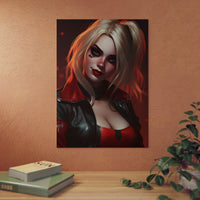 Harley Quinn rire et chaos tableau aluminium