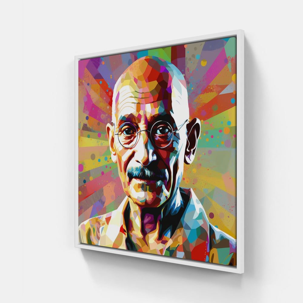 Ghandi power-Canvas-artwall-20x20 cm-White-Artwall