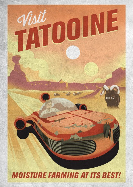 Vintage Metal Poster Tatooine