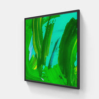 Green life blooms-Canvas-artwall-20x20 cm-Black-Artwall
