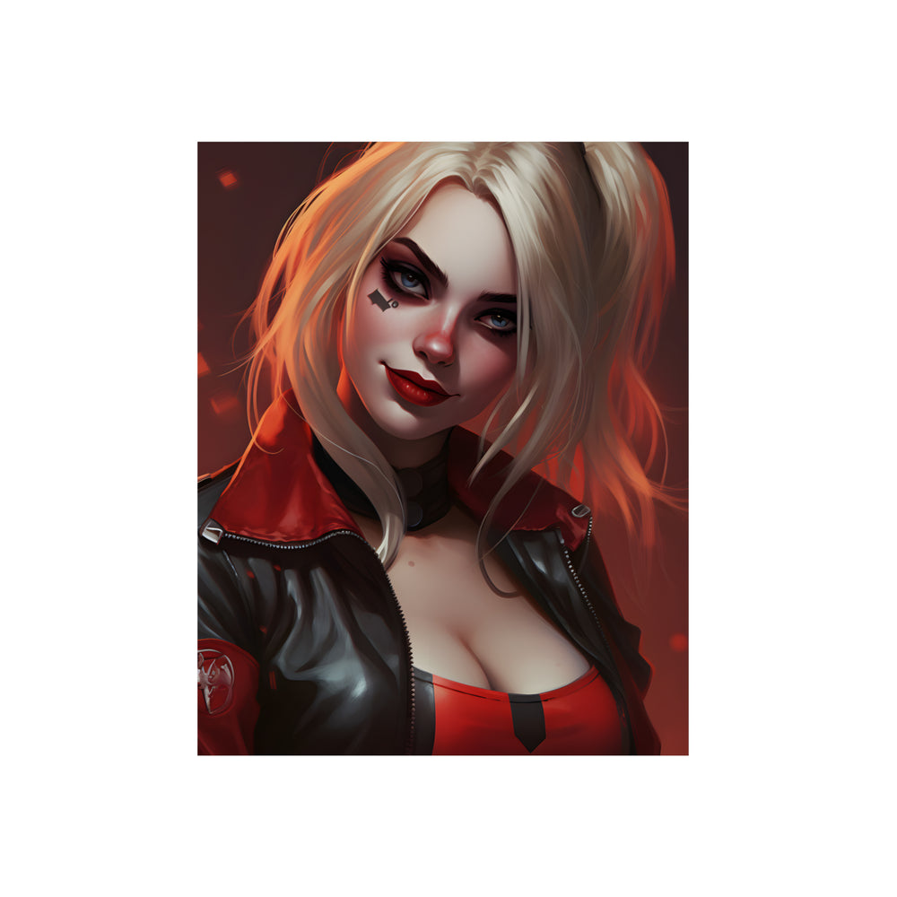 Harley Quinn rire et chaos tableau aluminium