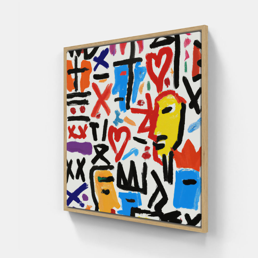 Basquiat sparks joy-Canvas-artwall-20x20 cm-Wood-Artwall