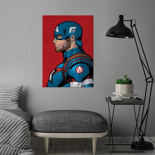 Blue Captain America Wall Poster