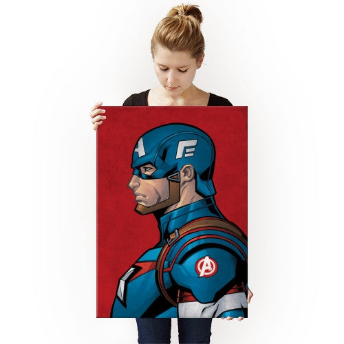 Blue Captain America Wall Poster