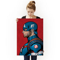 Blue Captain America Wall Poster