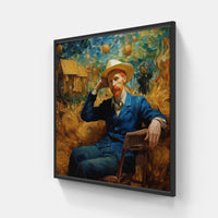 Van Gogh's Colorful Dreams-Canvas-artwall-20x20 cm-Black-Artwall