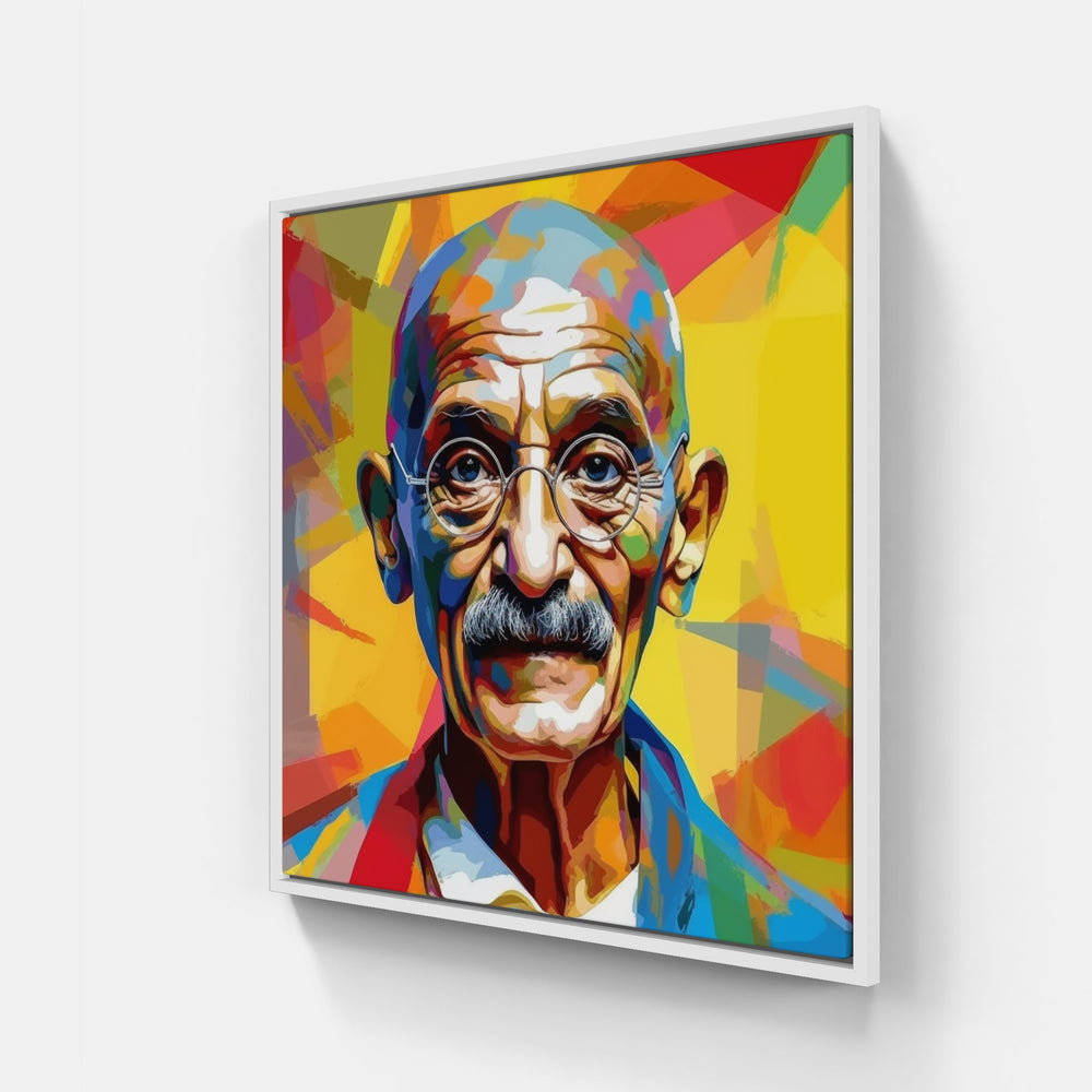 Gandhi India Peace-Canvas-artwall-20x20 cm-White-Artwall