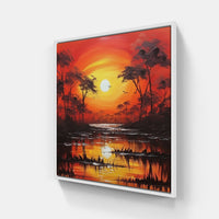 Serene Sunset Masterpiece-Canvas-artwall-20x20 cm-White-Artwall