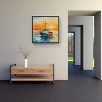 Serene Waters Majestic Boat-Canvas-artwall-Artwall