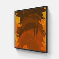 Orange time passes-Canvas-artwall-20x20 cm-Black-Artwall