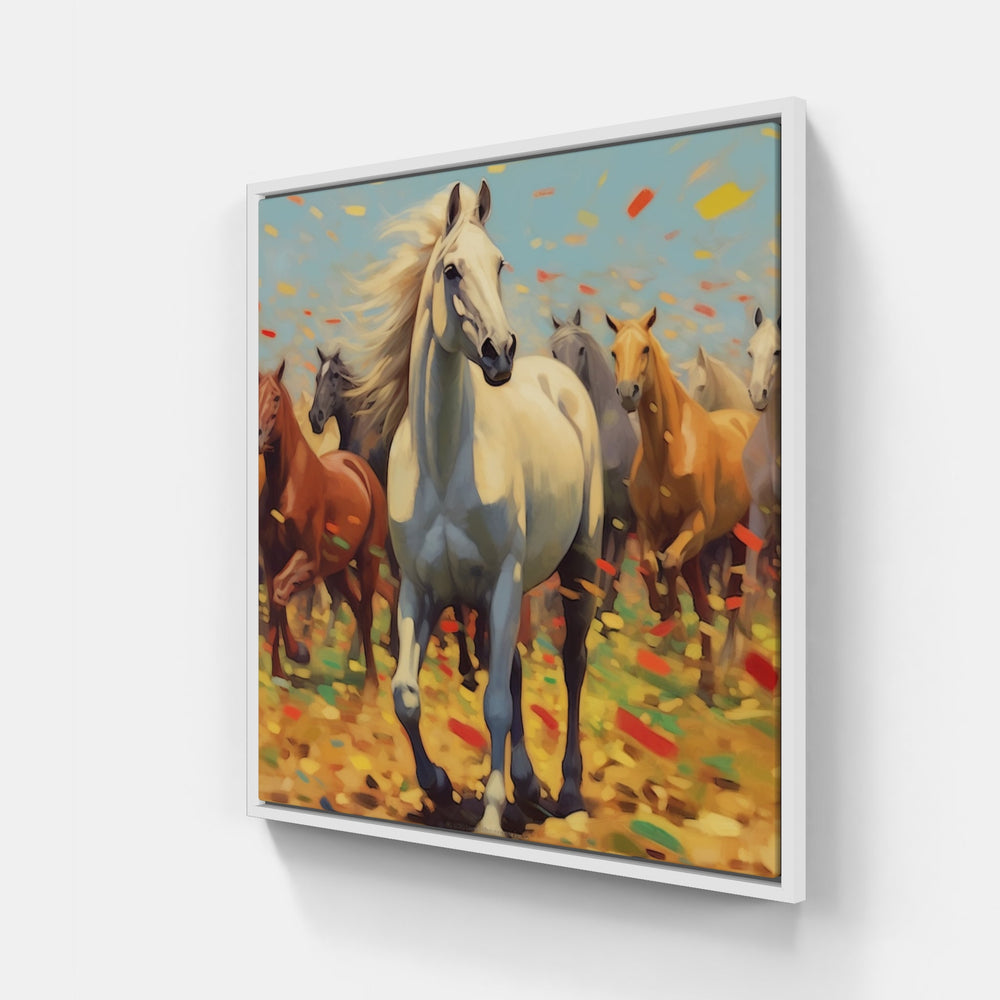 Fast Horse Racing-Canvas-artwall-20x20 cm-White-Artwall