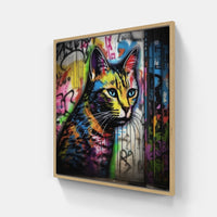 Cat meow purr hug-Canvas-artwall-20x20 cm-Wood-Artwall