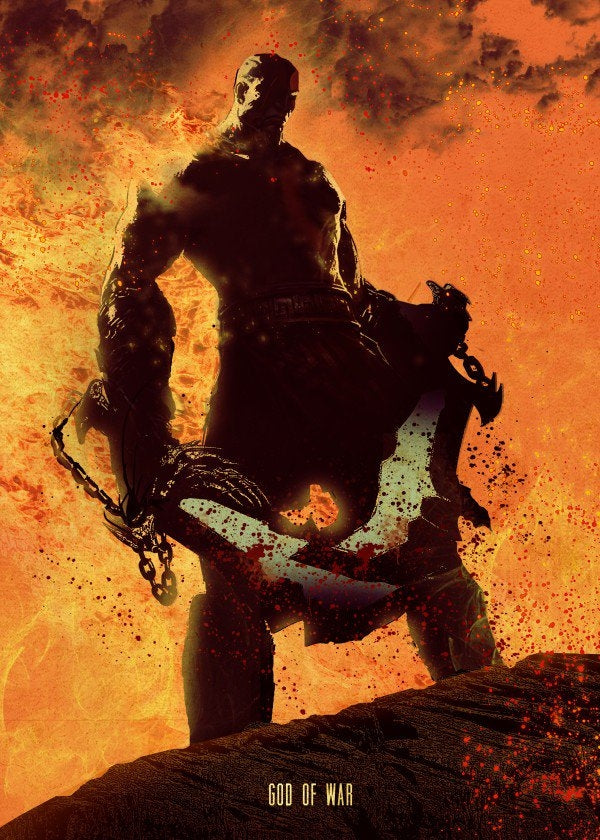 God of War Metallic Poster