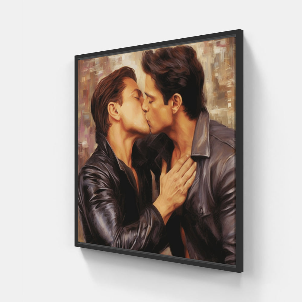 Blissful Harmony Connection Passion-Canvas-artwall-20x20 cm-Black-Artwall