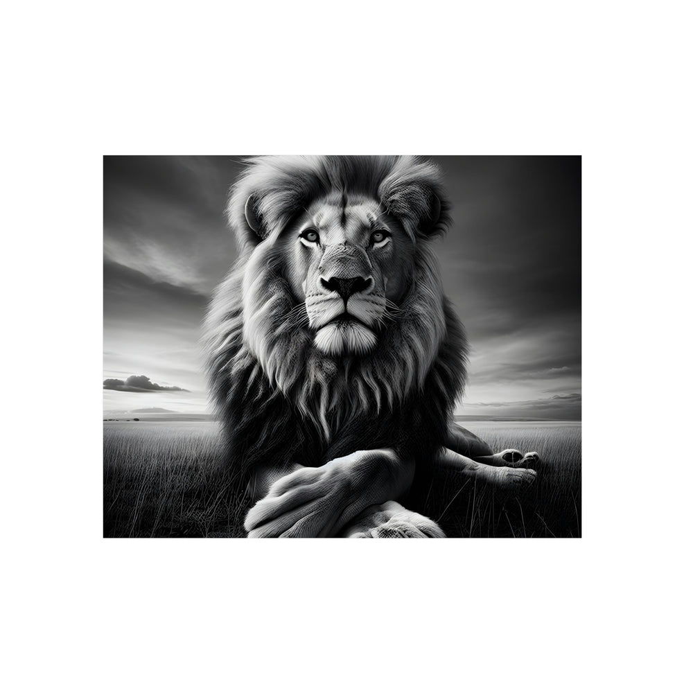 Lion calme de nuit- Tableau aluminium