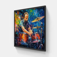 Whimsical Drum Journeys-Canvas-artwall-20x20 cm-Black-Artwall