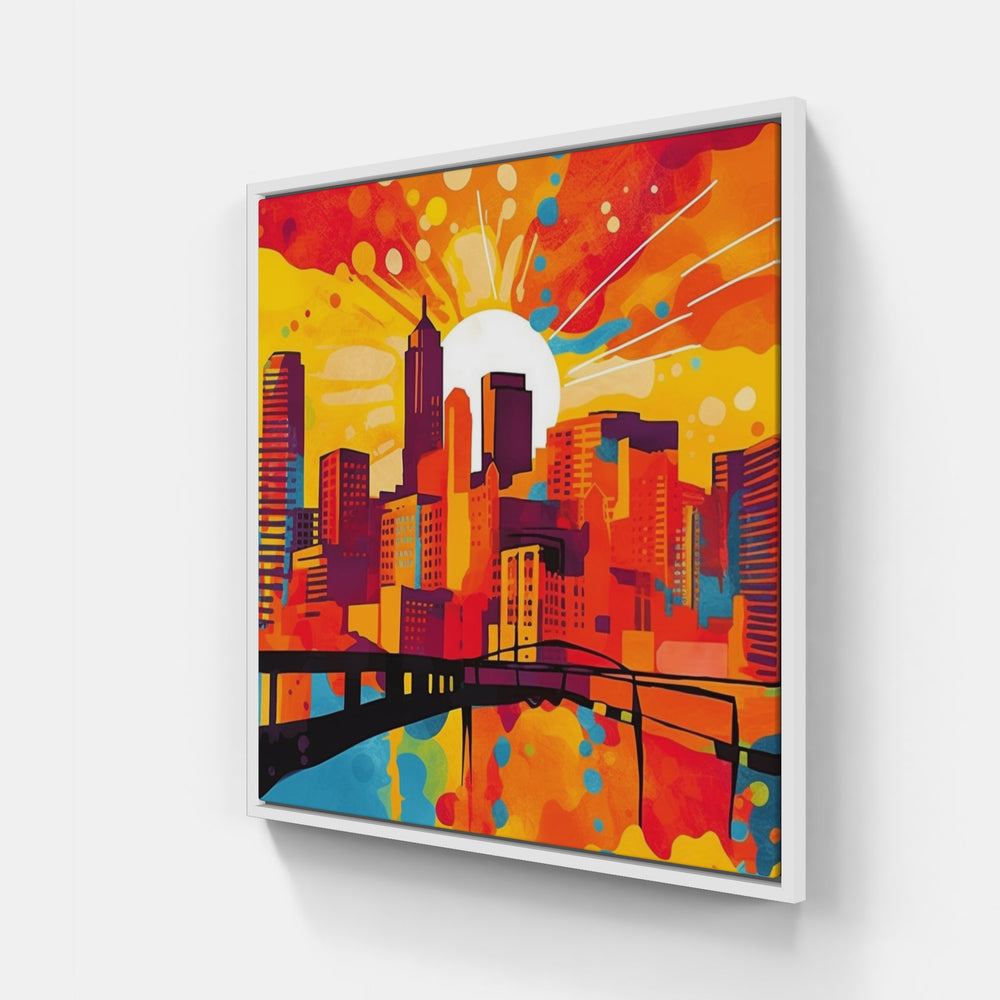 Abstract Urban Skyline-Canvas-artwall-20x20 cm-White-Artwall