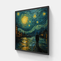 Captivating Van Gogh Landscape-Canvas-artwall-20x20 cm-Black-Artwall
