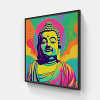 Buddha Pop Peace-Canvas-artwall-20x20 cm-Black-Artwall